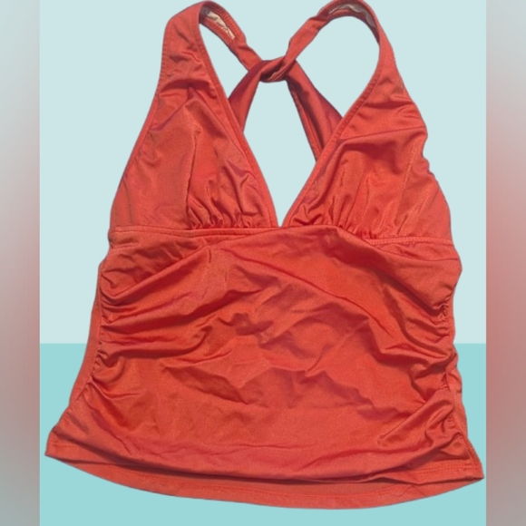 VENUS Bright Pink Coral Halter Swim Tankini Size 10 - Picture 1 of 3